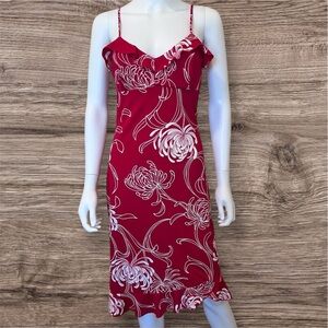 Vintage 90s La Belle Red and White Floral Dress Size M